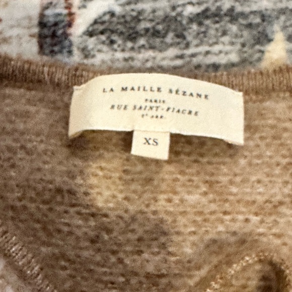 Sezane Pepy Tie Cardigan Vest XS Mottled Beige - Picture 4 of 10